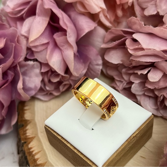 Boho 18K Gold Blue Crystal Evil Eye Band - Picture 10 of 13